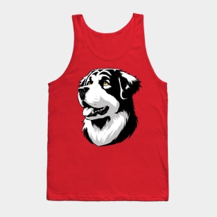 Stunning and Cool Central Asian Shepherd Dog Monochrome and Gold Portrait for Father's Day Tank Top